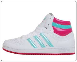 Adidas Kids Top Ten Hi J White Pink Leather Youth Shoes  