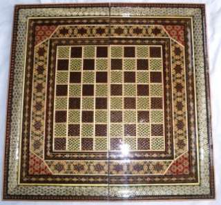   ARTWORK HAND MADE KHATAM INLAID ART CHESS BOARD & BACKGAMMON GAME SET