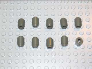 LEGO 10x Dk Gray Brick Round 1x1 Open Stud 7180 10017  