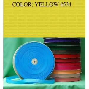  50yards SOLID POLYESTER GROSGRAIN RIBBON Yellow #534 3 