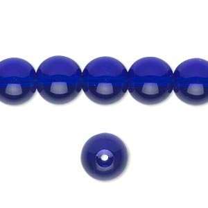  #5479 10mm round glass beads, cobalt blue   10 beads: Arts 