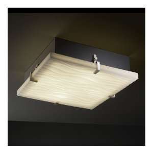 Justice Design Group PNA 5557 WAVE NCKL Porcelina 4 Light Flush Mount 