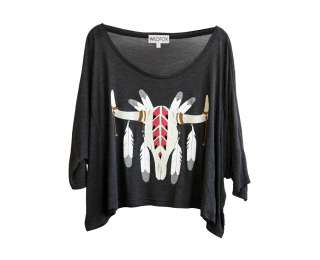 WILDFOX COUTURE NWT HARLEY WIDE T BONNIE & CLYDE HEATHER GREY 