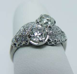 JJ White Antique Platinum 1.48ct Old European Diamond Engagement Ring 
