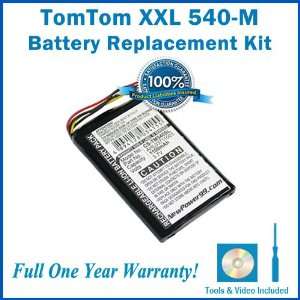  Battery Replacement Kit for TomTom XXL 540M with 