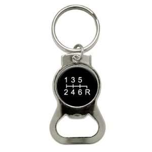  6 Speed Shift Knob   Bottle Cap Opener Keychain Ring 