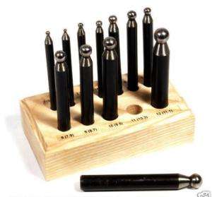 12 PIECE DAPPING PUNCH SET PUNCHES SILVERSMITH STAKING  