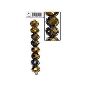  Sweet Beads EWC Bead Glass Xtal Rondelle 10x14mm Gold 8pc 