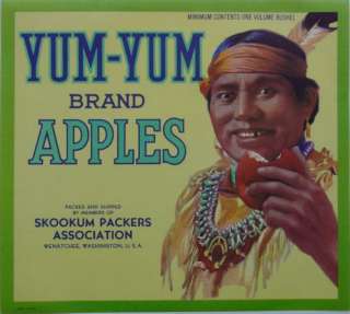 Yum Yum Vintage Apple Crate Label Wenatchee, WA  