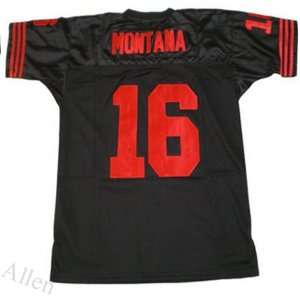  San Francisco 49ers Football Jersey #16 Montana Black 