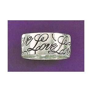    Sterling Silver 9mm Ring, LOVE All Around the Band: Jewelry