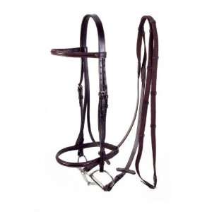   Raised Snaffle Bridle w/ Web Reins   Brown   Full