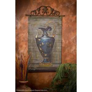  Hand painted Blue Genie Bottle Bamboo Wall Hanging: Home 