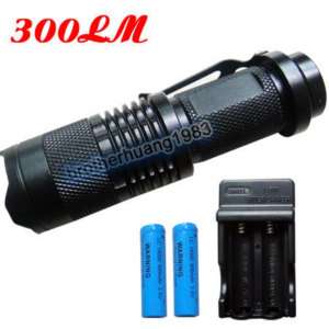 ZOOMABLE 7W CREE LED Flashlight Torch Light 2X 14500+CH  