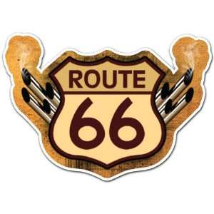  Route 66 Turbo Racing Car Bumper Sticker Decal 5x3.5 