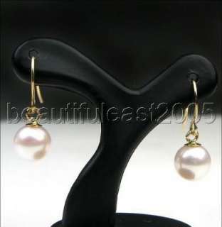 lovely 7.5 8mm akoya AAA+ white pearl 14k/585 earrings  