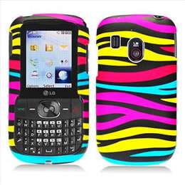 Rainbow Leopard Hard Case Cover for Tracfone LG 500G P4 DM PDA  