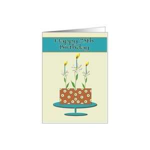  75th Birthday Cake+Flowers Card: Toys & Games