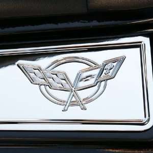 Corvette Door Sill Plates   Billet Chrome with C5 Logo : 1997 2004 C5 