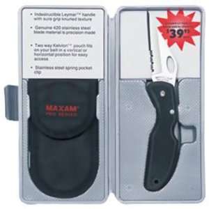 New Maxam Lockback Knife Leymar Handle Sure Grip Knurled 