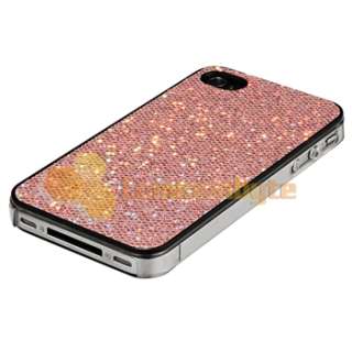 Pink+Gold+Silver Bling Diamond Glitter Hard Back Case for Verizon 