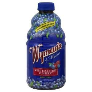 Jasper Wymans Juice, Wild Blueberry Yumberry, 46 Ounce (Pack of 8)