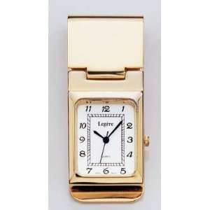  Legere Bmc 382 Hinged Watch Money Clip   Square Gold with 