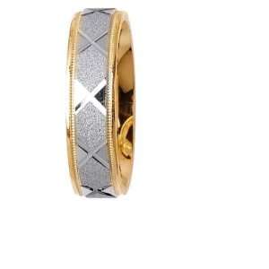  L.A. Wedding 14KLAW1028 S13 6mm 14K Two Tone Wedding Ring 