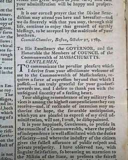   1789 U.S. Court System Created GEORGE WASHINGTON Old Newspaper  