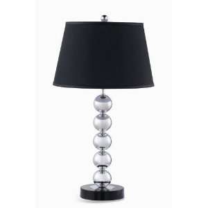    Table Lamp with Silver Spheres in Black Finish 