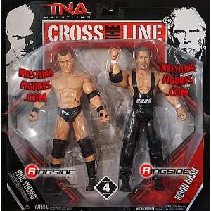   THE LINE 2 PACKS 4 TNA TOY WRESTLING ACTION FIGURES Toys & Games