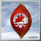 FLYING PIG CIRCLE RED Swirly Metal Wind Spinner ~NEW~