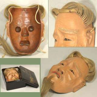 Japanese NOH OKINA Tengu Hannya Evil Demon Mask Men Art  