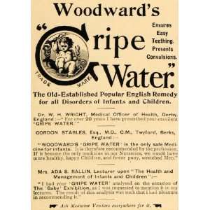 1899 Ad Woodwards Gripe Water English Remedy Children 