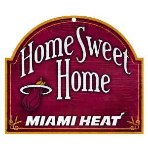  NBA Miami Heat 11 by 9 Wood Home Sweet Home Sign Sports 