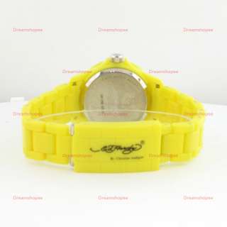 Ed Hardy XWA2998 watch designed for Men having Yellow dial and Acrylic 