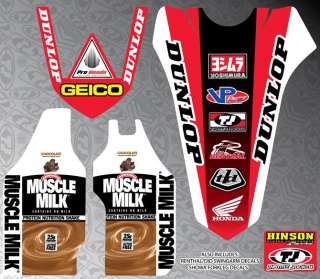 NEW 2012 Team Honda MUSCLE MILK Shroud Decal Graphic kit 09 12 CRF 