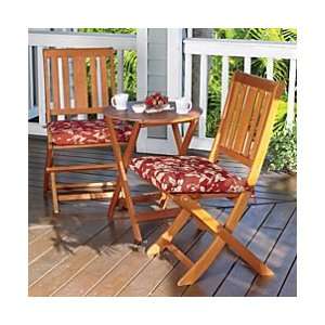  23 Round Eucalyptus Folding Table with 2 Chairs 