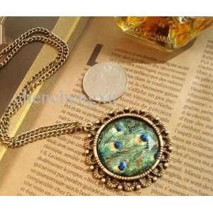 Pendant Necklace Woman Girls Sweater Chain Necklace Bohemian Peafowl 