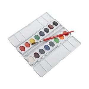  Prang Prang Oval Pan Watercolor Paint W/Brush 16 Colors; 2 