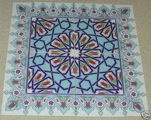 24x24 Tulip Turkish/Ottoman Ceramic Tile SET/PAnel  