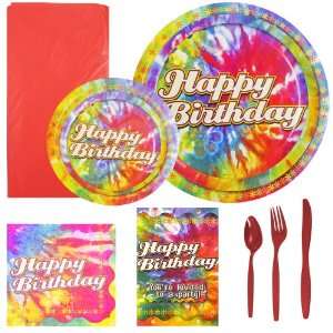    Happy Birthday Party Kit   Tie Dye Theme: Health & Personal Care