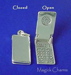 Sterling Silver CELL PHONE Movable 3D Charm  