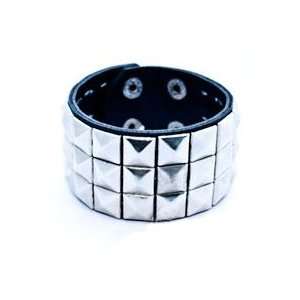  Triple Silver Studded Wristband Punk Rock Toys & Games