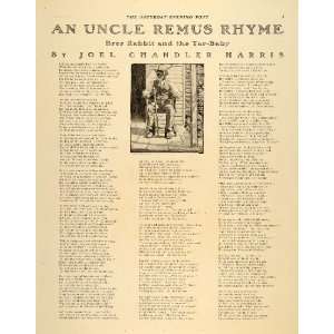 1904 Uncle Remus Rhyme Brer Rabbit Tar Baby Harris RARE 