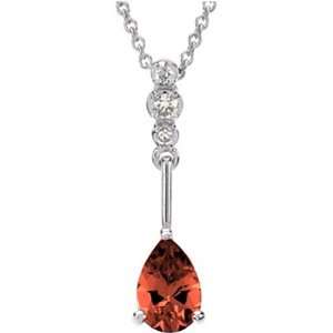    14K White Gold Mexican Fire Opal and Diamond Necklace Jewelry