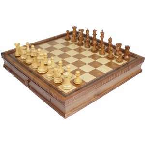  Wingfield Staunton in Golden Rosewood with Chess Case   3 