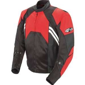 Joe Rocket Radar Mens Leather Street Motorcycle Jacket   Red/Black 