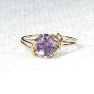 Natural Amethyhst Gemstone Ring 14K Rolled Gold  