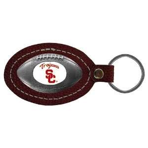  USC Trojans NCAA Leather Football Key Tag: Sports 